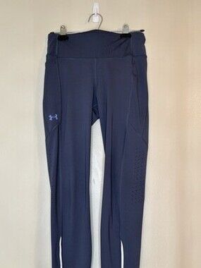 UA Under Armour Women's Launch Ankle Tights Midnight Navy/Reflective Size M